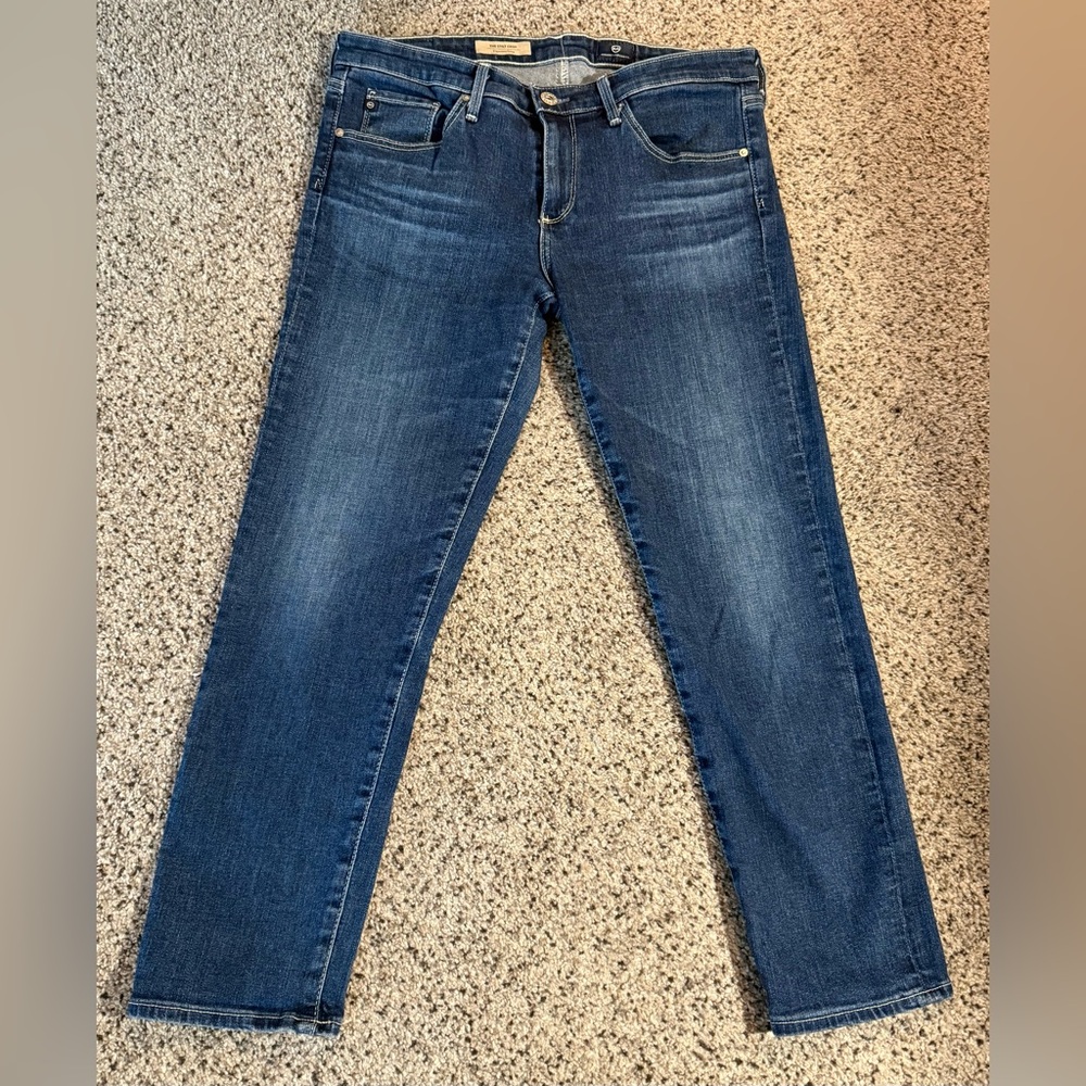 AG Adriano Goldschmied Women’s The Stilt Crop Cigarette Crop Blue Jeans Denim 29